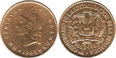 coin Dominican Republic 1 centavo 1963