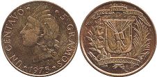 coin Dominican Republic 1 centavo 1975