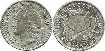 moneda Dominican Republic 10 centavos 1897