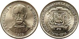 coin Dominican Republic 5 centavos 1976