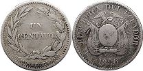 moneda Ecuador 1 centavo 1886