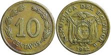 moneda Ecuador 10 centavos 1942