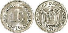 coin Ecuador 10 centavos 1976