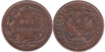 coin Ecuador2 centavos 1872