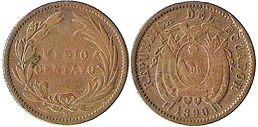 moneda Ecuador1/2 centavo 1890