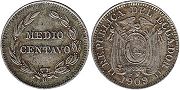 coin Ecuador 1/2 centavo 1909