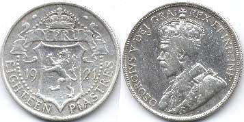 Cyprus 18 piasters 1921