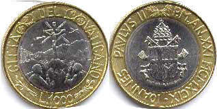 Vatican 1000 lire 1999