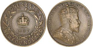 pièce de monnaieTerre-Neuve 1 cent 1907