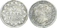 coin Newfoundland 5 cents 1896