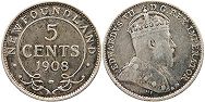 pièce de monnaieTerre-Neuve 5 cents 1908