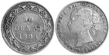 coin Newfoundland 50 cents 1894