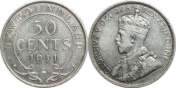 pièce de monnaieTerre-Neuve 50 cents 1911