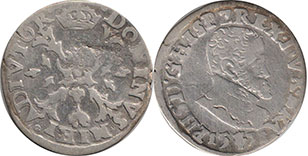 coin Spanish Netherlands 1/10 filipsdaalder 1572
