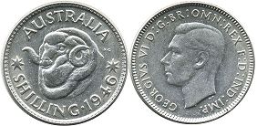 australian coin 1 shilling 1946