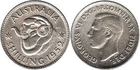 australian coin 1 shilling 1952