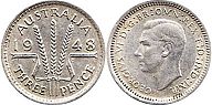 australian coin 3 pence 1948