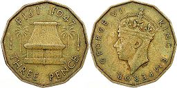coin Fiji 3 pence 1947
