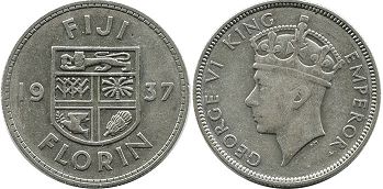 coin Fiji florin 1937