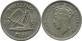 coin Fiji shilling 1937