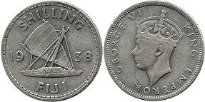 coin Fiji shilling 1938