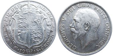 monnaie Grande Bretagne half couronne 1915