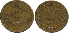 coin Guatemala 1 centavo 1925