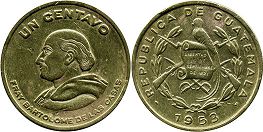 moneda Guatemala 1 centavo 1953