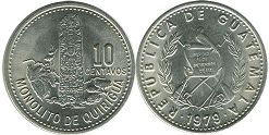 coin Guatemala 10 centavos 1979