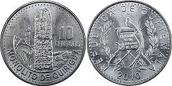 moneda Guatemala 10 centavos 2010