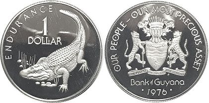 coin Guyana 1 dollar 1976