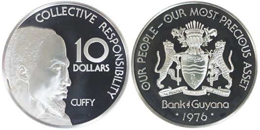 coin Guyana 10 dollars 1976