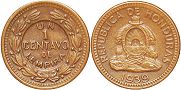 moneda Honduras 1 centavo 1939
