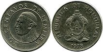 moneda Honduras 20 centavos 1978