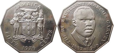 coin Jamaica 50 cents 1976