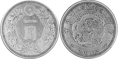 coin Japan 1 yen 1886