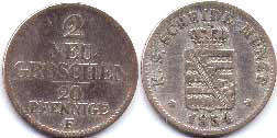 Saxony 2 new groschen 1854