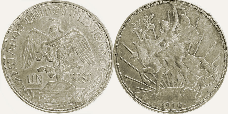 Mexican coin 1 peso 1910