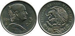 moneda Mexico 5 centavos 1950