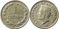 coin Salvador 1 centavo 1940