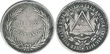 moneda Salvador 10 centavos 1914
