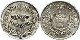 moneda Salvador 5 centavos 1911