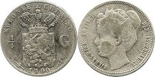 coin Curacao 1/4 gulden 1900