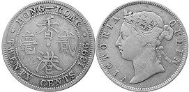coin Hong Kong 20 cents 1896