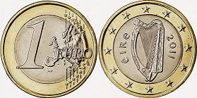 mynt Irland 1 euro 2011