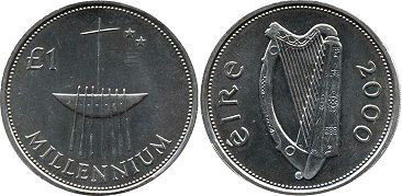 coin Ireland 1 pound 2000