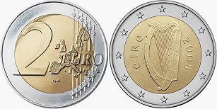 mynt Irland 2 euro 2008