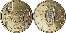 mynt Irland 50 euro cent 2015