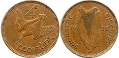 coin Ireland 1/4 penny 1928