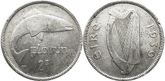 coin Ireland 1 florin 1939